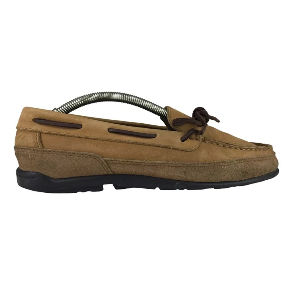 Panama Jack Mens Brown Leather Moc Toe‎ Slip On Boat Shoes Size US 8.5